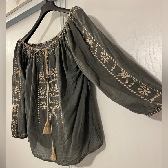 Bohemian World Market top made in India, O/S🩶 - Picture 6 of 11